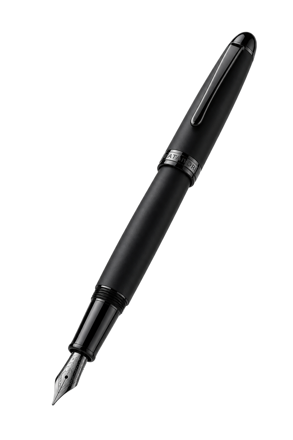 Stilou NOIR Obsidian Black plutind în prim-plan lateral